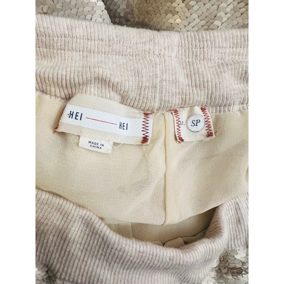 Anthropologie Hei Hei Sequin Joggers Sz SP Spandex 6% Rayon 94% Side Pockets - Picture 7 of 7